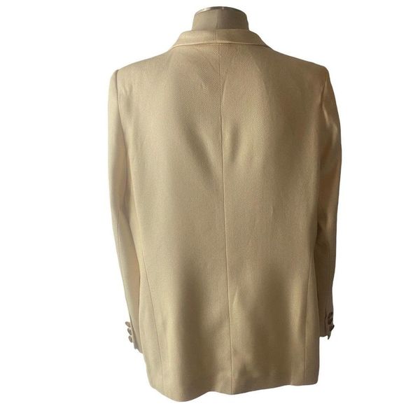 Vintage Escada Margaretha Ley 44 Cashmere Silk Blazer Jacket Beige Tan - Picture 4 of 9
